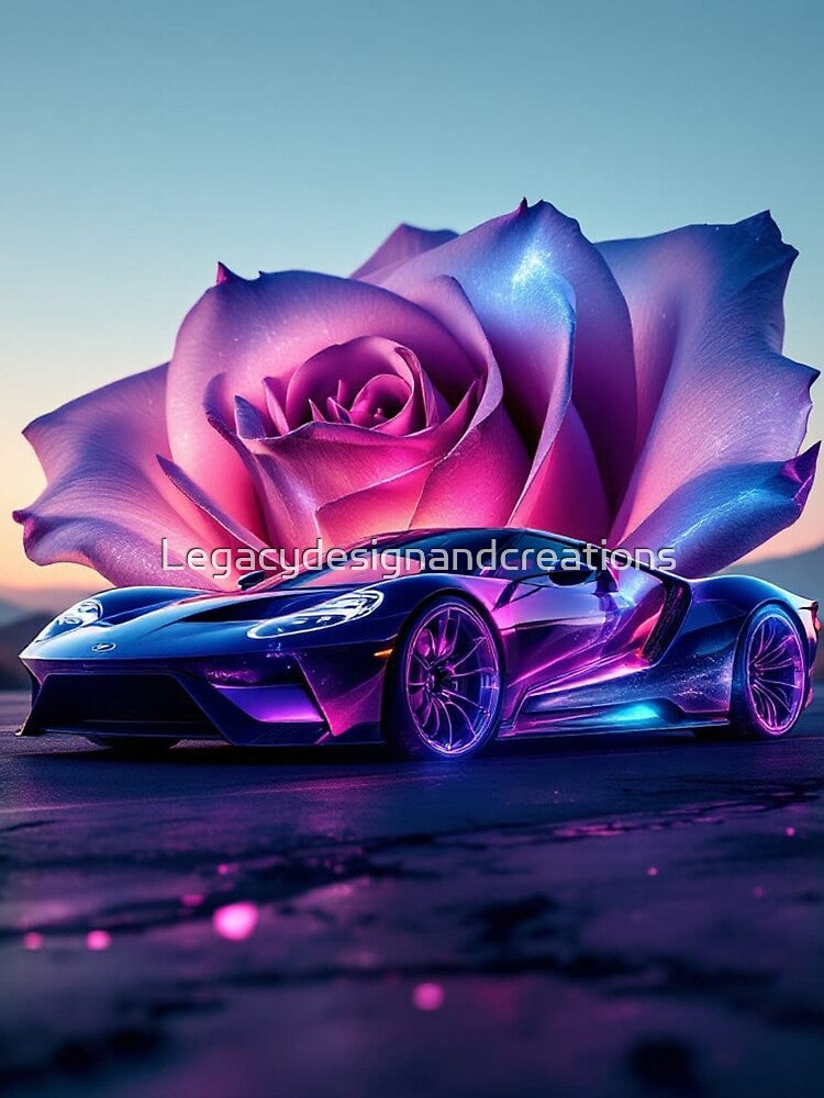 Ford gt with fancy rose in background by Legacydesignandcreations