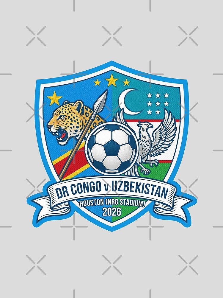 DR Congo Uzbekistan International Football Crest Houston 2026 by Pride Emblem Prints