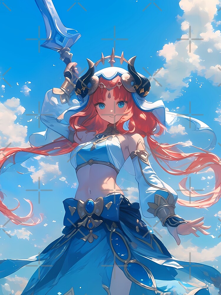 Nilou Genshin Impact Ocean Sky Sword Splash Fantasy by Tokyonomad