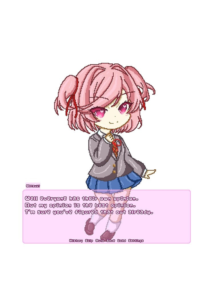 Natsuki Doki Doki Literature Club pixel-art by MiloBoo