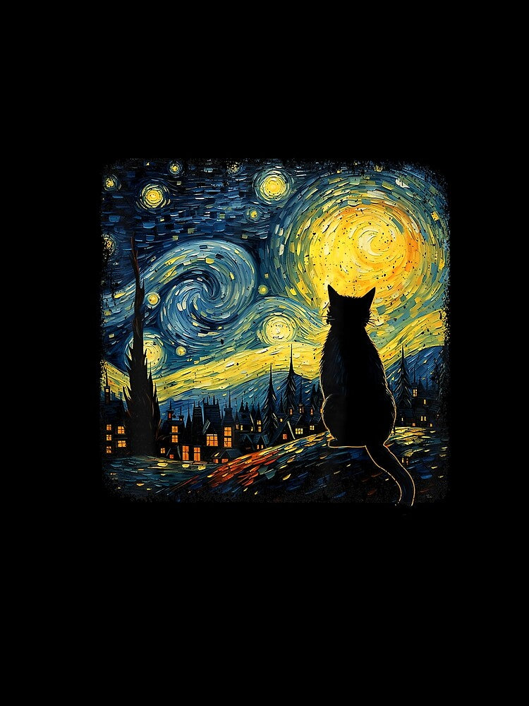 Cat Starry Night Van Gogh Cat For Cat Lover Cat Mom Cat Dad by Phoemps
