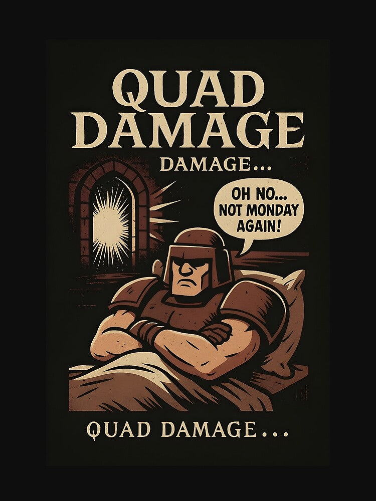 When Quad Damage Ruins Your Monday – Retro FPS Comic Style by StornoRetro