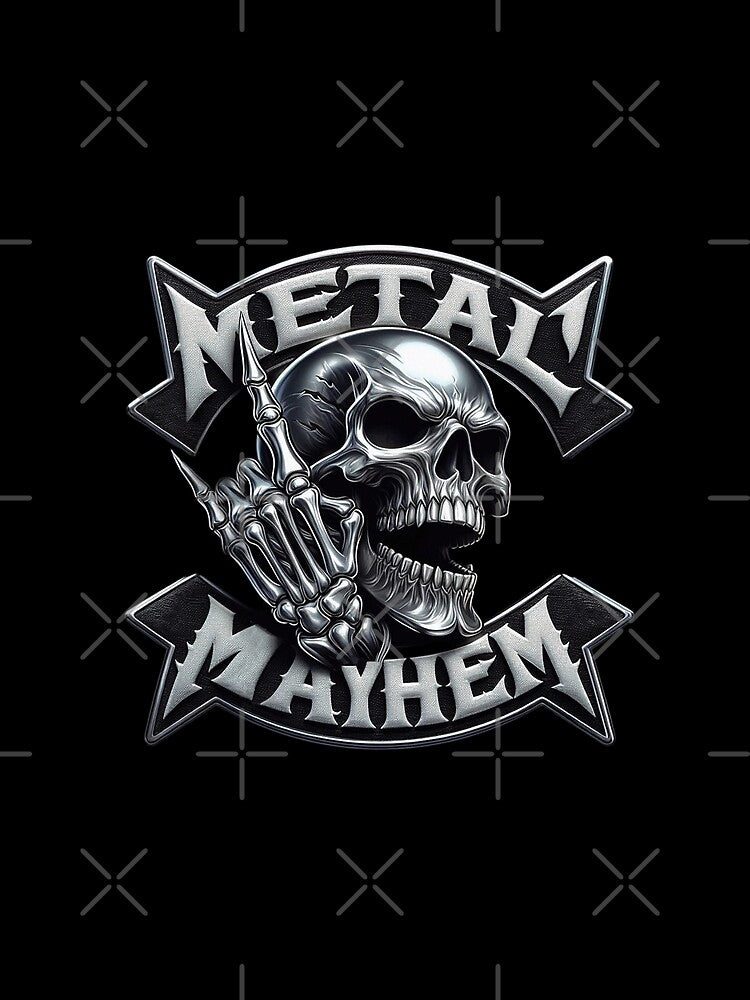 Metal Mayhem Skull Rock Art Print Design by DeimosArtIntl