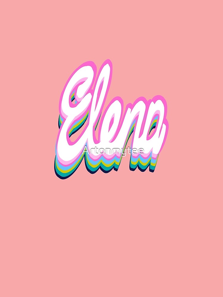 Elena name personalised custom name in cursive white by Artonmytee