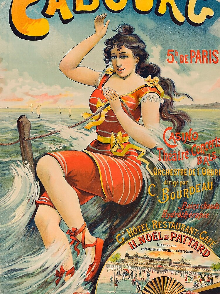 Cabourg retro poster by CorasPosters