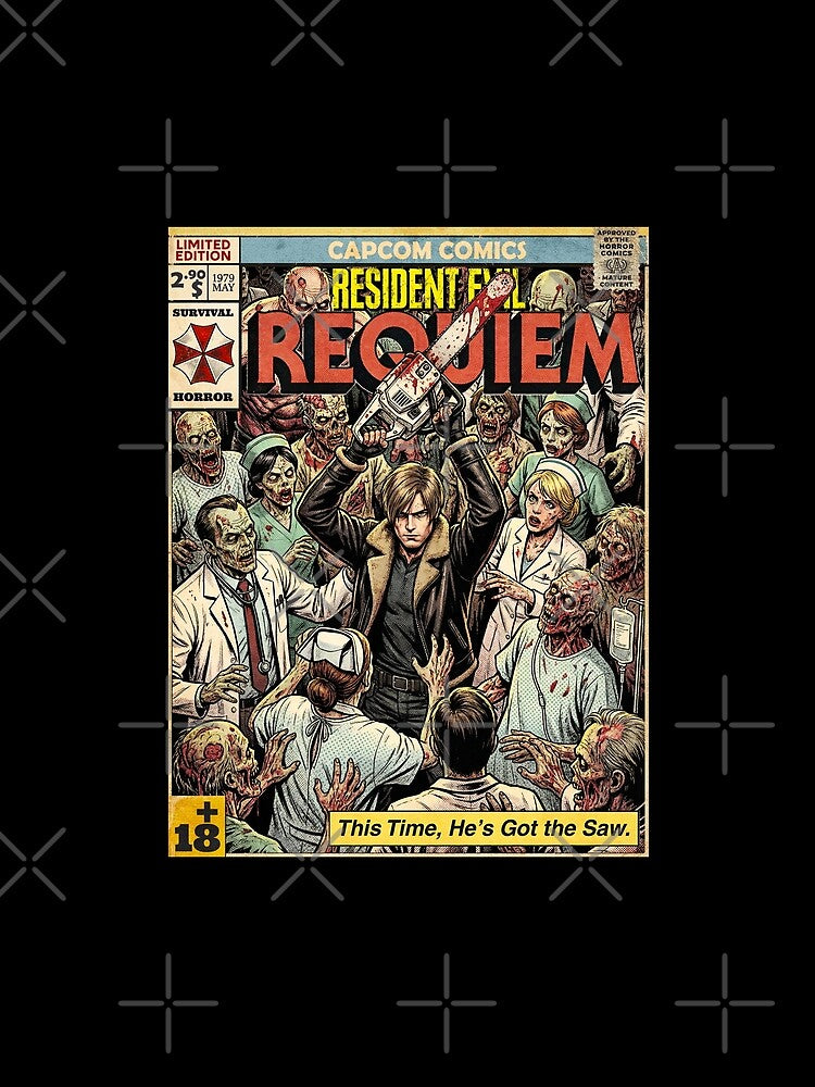 Resident Evil 9 Requiem Leon Vintage Comic Cover Art by Back2Collage