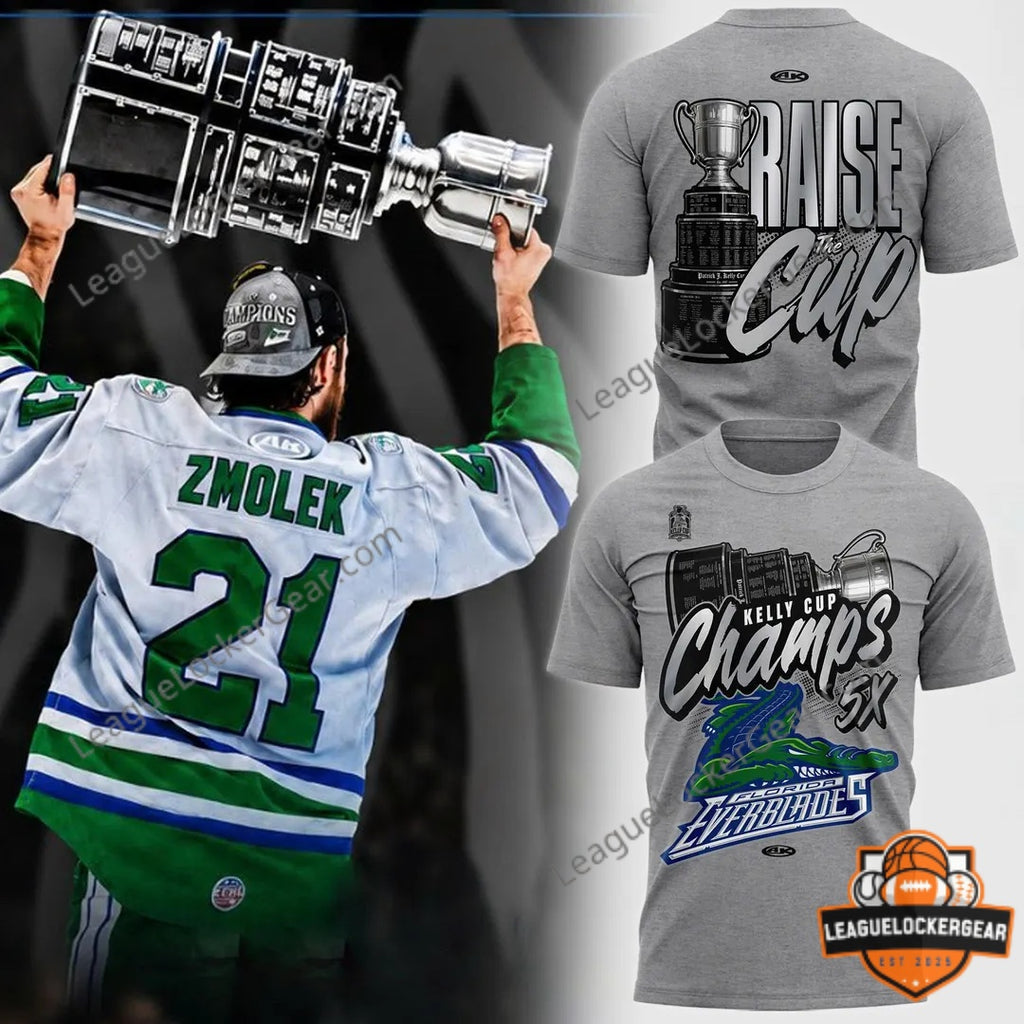 Florida Everblades Kelly Cup Champs 5X T-Shirt