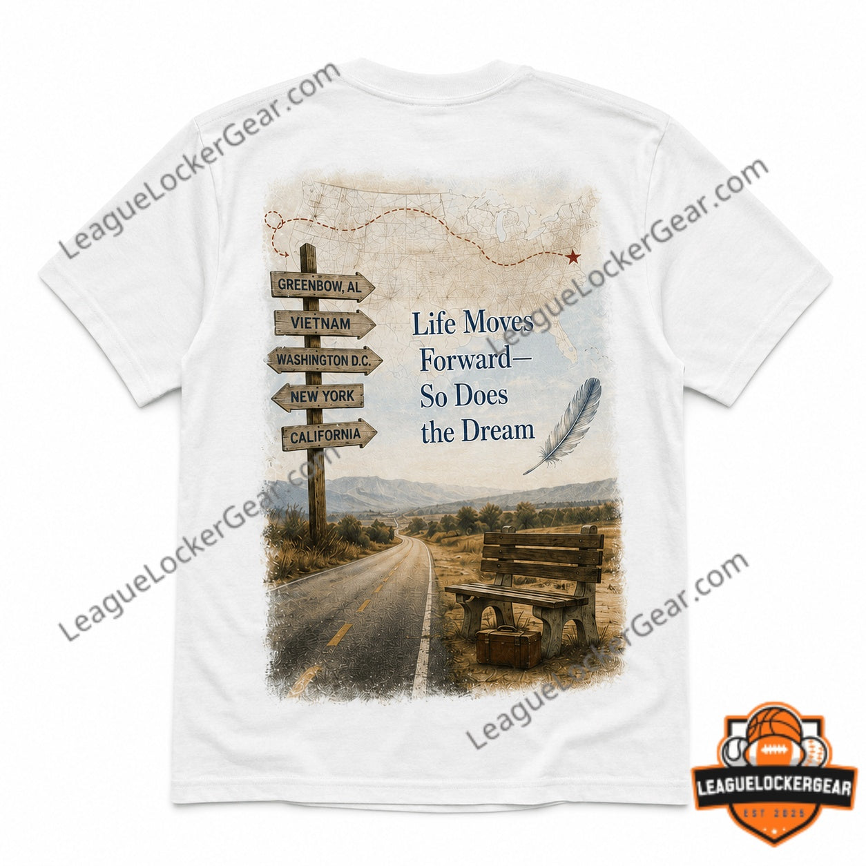 Forrest Gump 250 Years America 1776-2026 Journeys T-Shirt