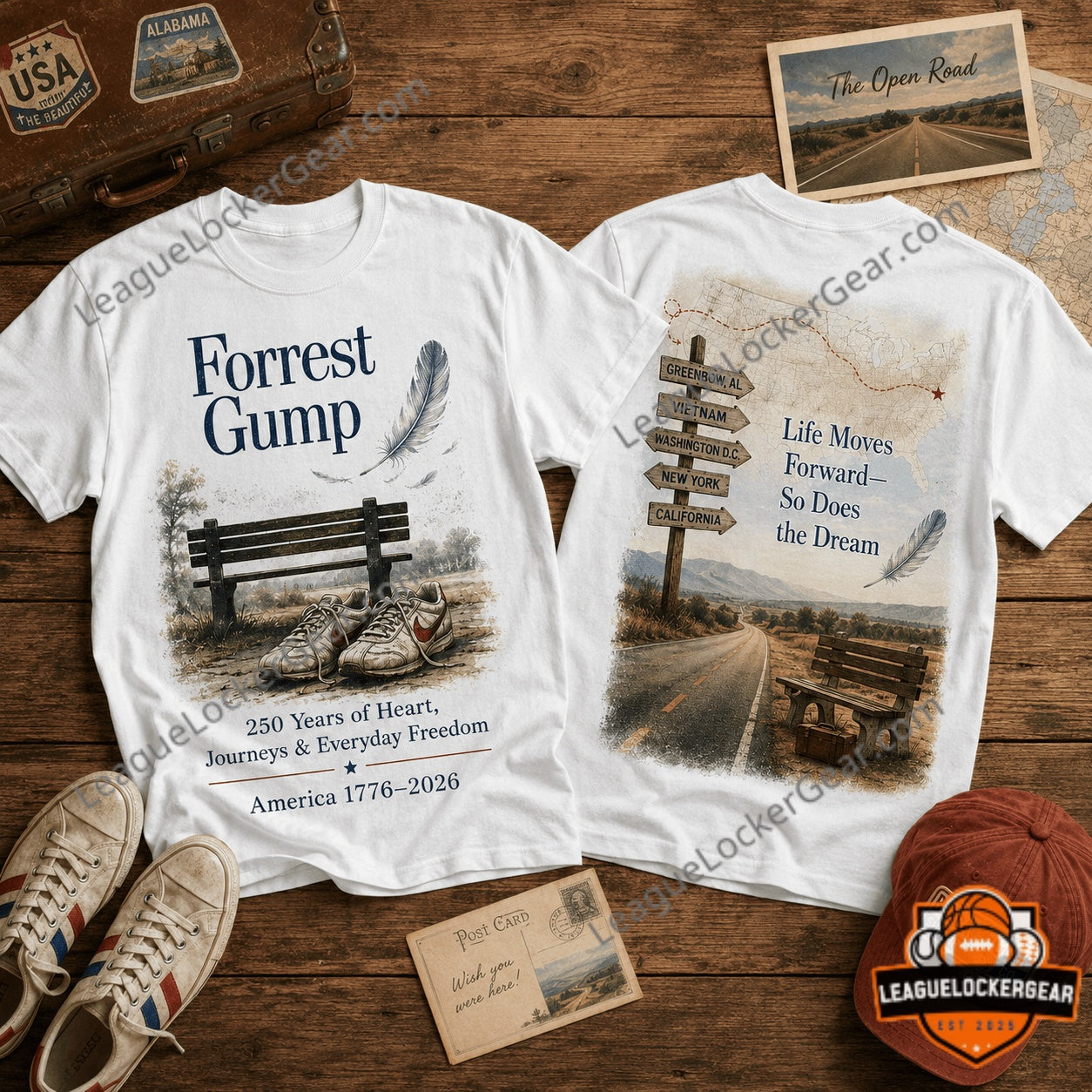 Forrest Gump 250 Years America 1776-2026 Journeys T-Shirt