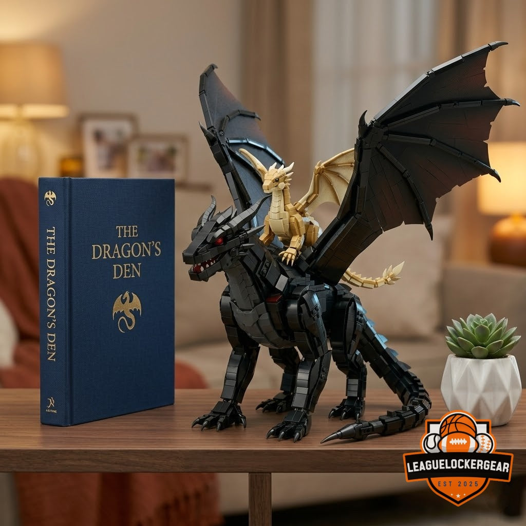 Fourth Wing Dragon Riders of the Navarriin Black Gold Dragon Building Block Model