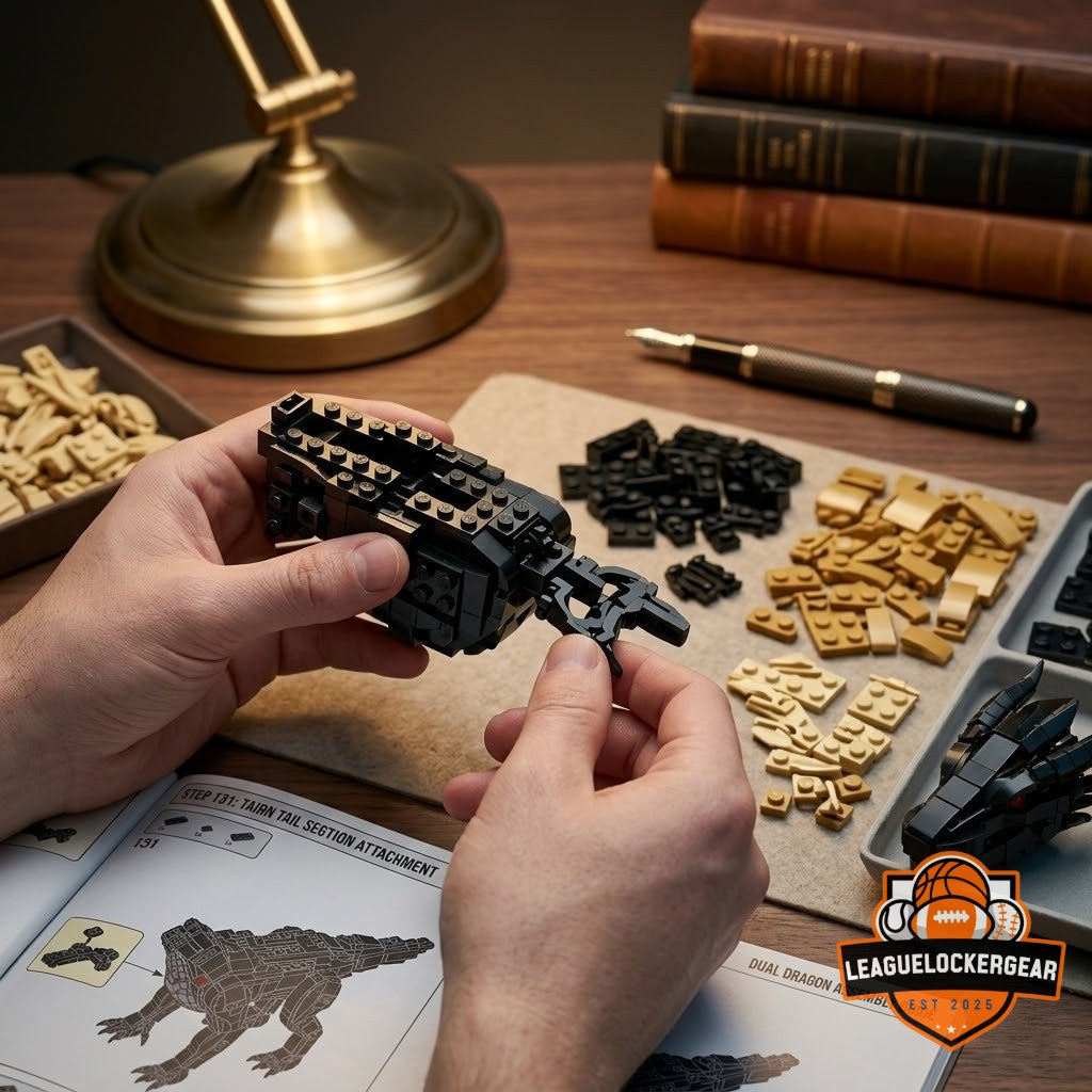 Fourth Wing Dragon Riders of the Navarriin Black Gold Dragon Building Block Model
