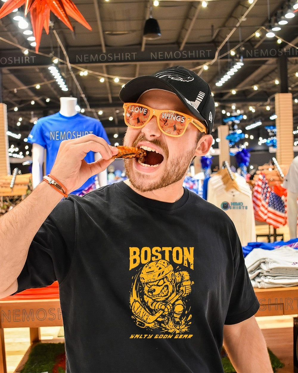 Boston Bruins mascot iron bite shirt
