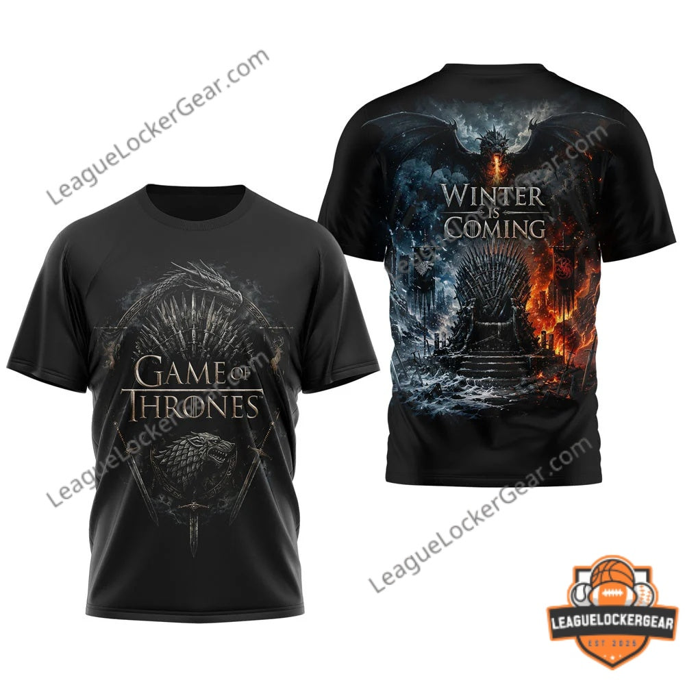 Game of Thrones Winter Is Coming 2026 3D T-Shirt