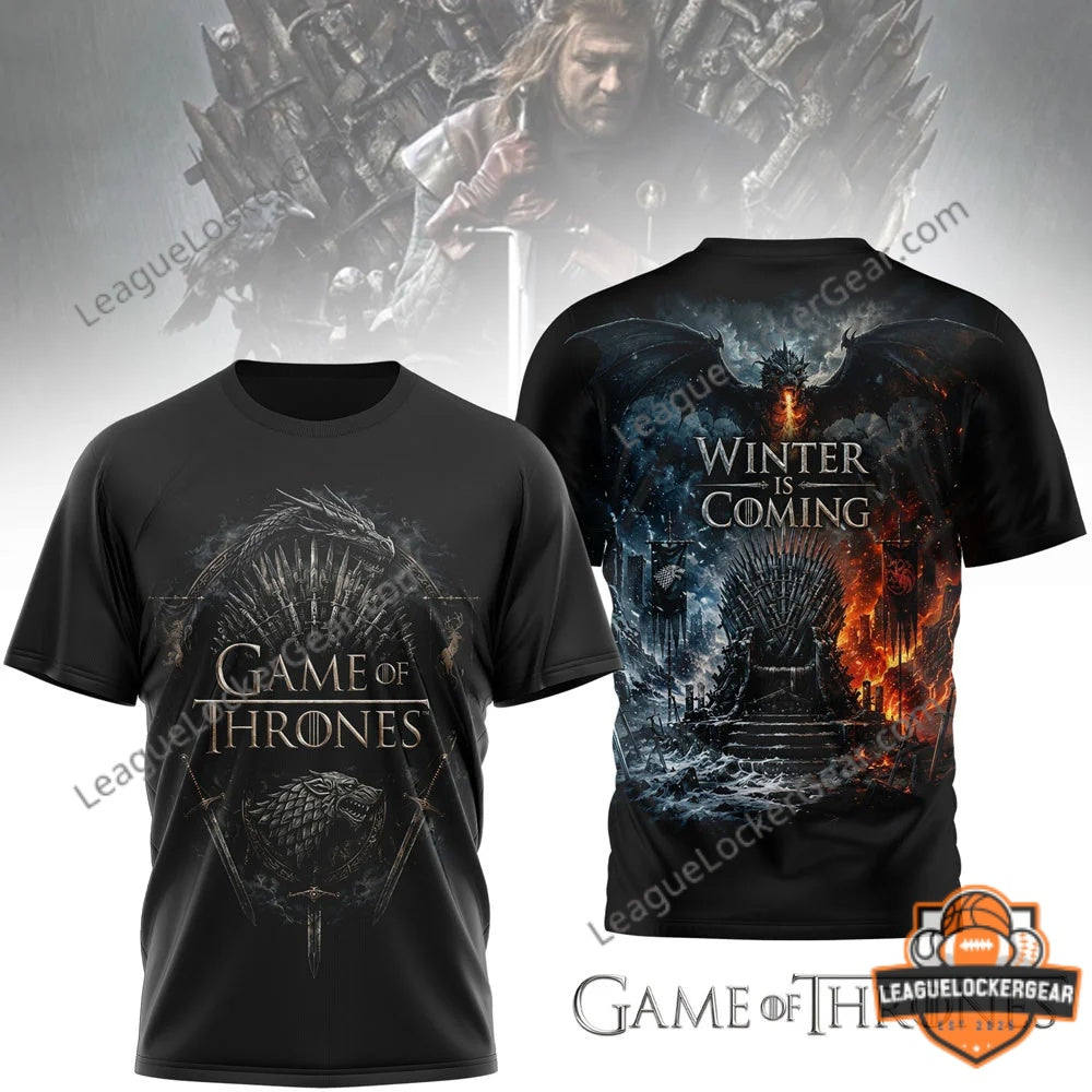 Game of Thrones Winter Is Coming 2026 3D T-Shirt