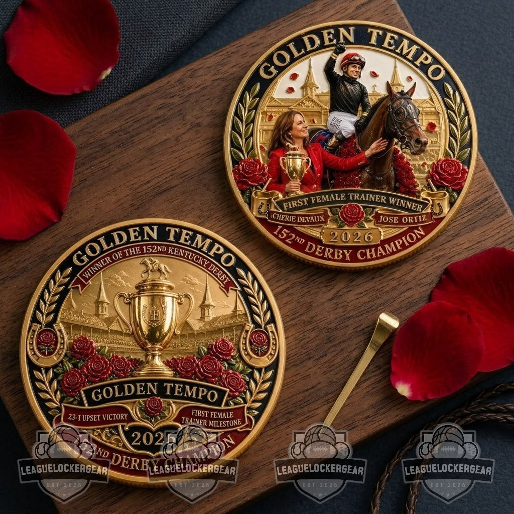 Cherie Devaux & Golden Tempo First Female Derby Winning Trainer 2026 Coin