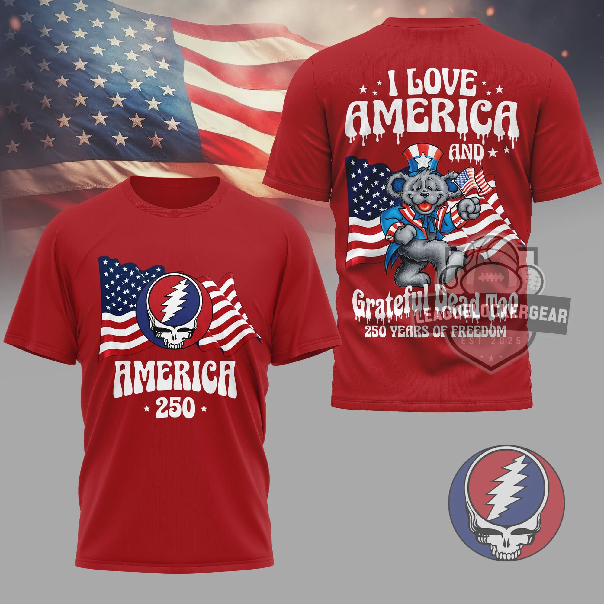 Grateful Dead America 250 Years of Freedom Patriotic T-Shirt