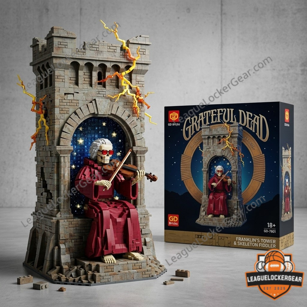 Grateful Dead Franklin’s Tower Skeleton Fiddler Building Block Set