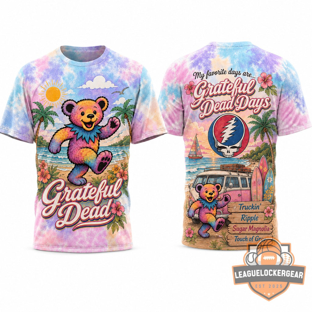 Grateful Dead Days Pastel Beach Road Trip T-Shirt