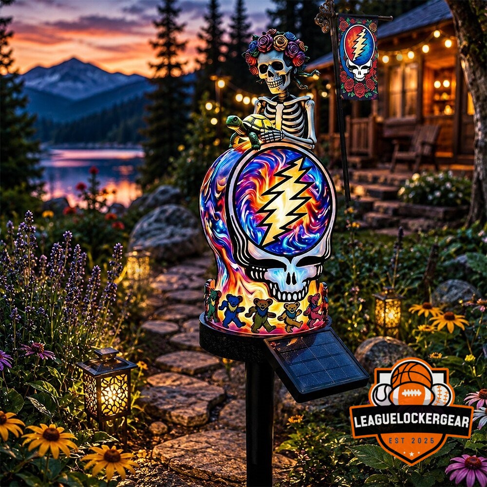 Grateful Dead Steal Your Face Dancing Bears Skeleton Turtle Solar Garden Stake Light