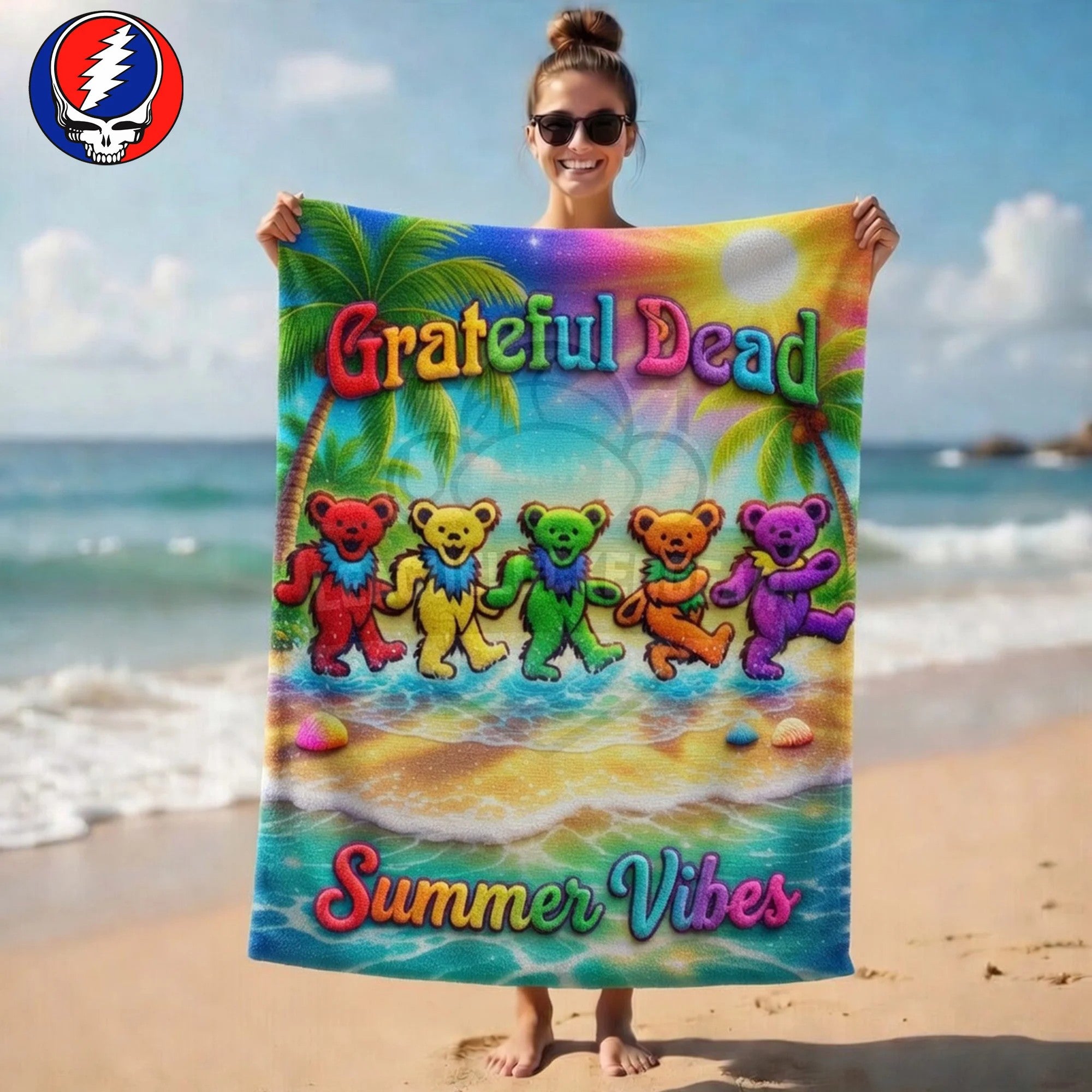 Grateful Dead Summer Vibes Beach Towel