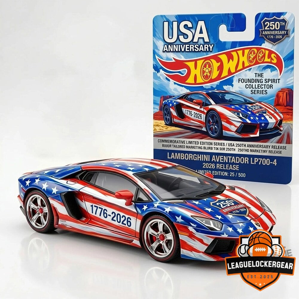 Wheels Lamborghini Aventador USA 250th Anniversary Diecast Car