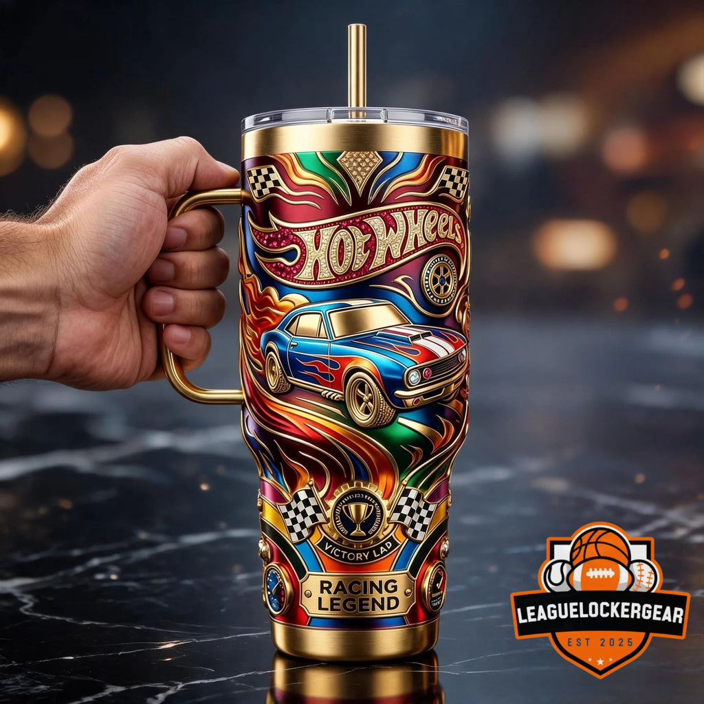Wheels Racing Legend Classic Car Tumbler with Handle