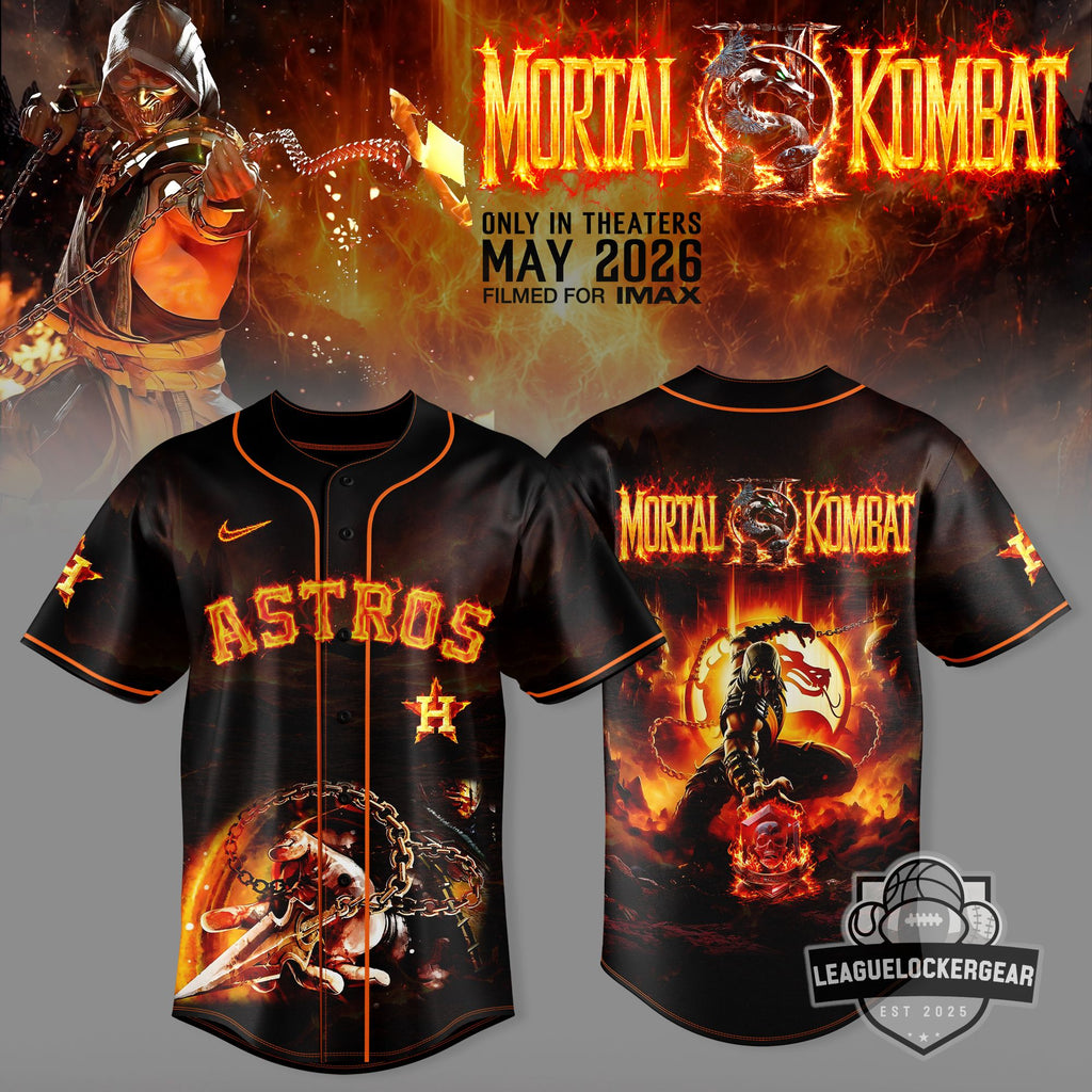 Houston Astros x Mortal Kombat 3D Baseball Jersey