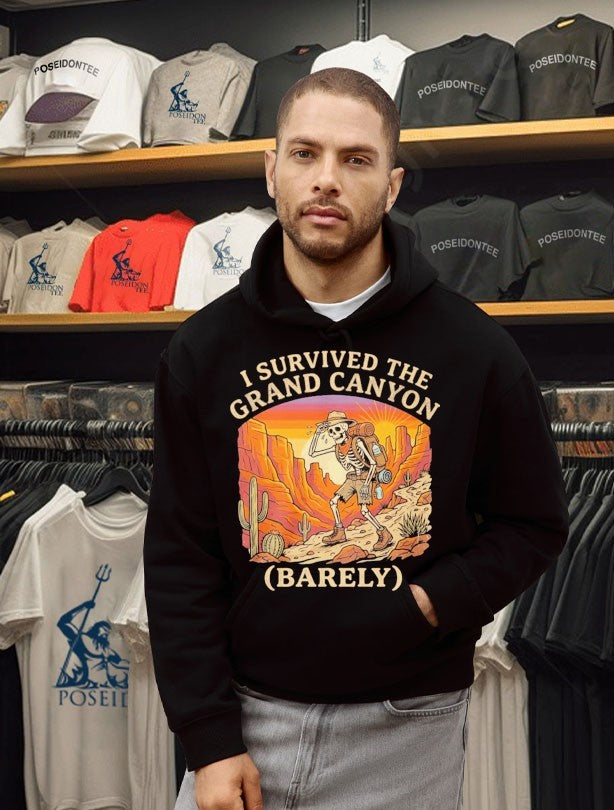 I Survived The Grand Canyon Barely Skeleton Gift T-shirt