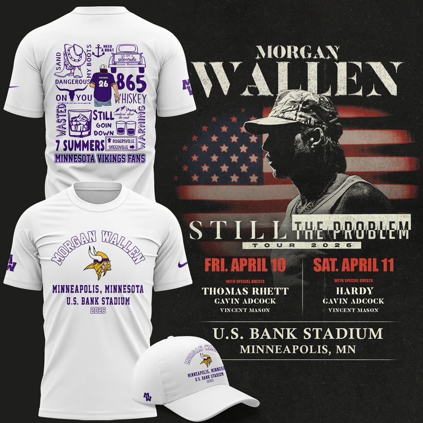 Minnesota Vikings x Morgan Wallen Still The Problem Tour 2026 T-Shirt