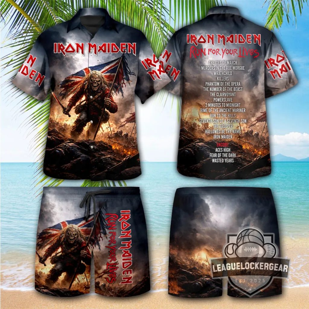Iron Maiden Run For Your Lives Tour Hawaiian Shirt and Shorts