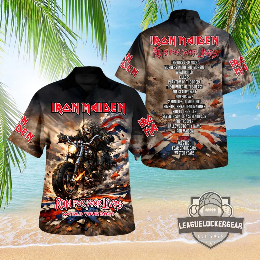 Iron Maiden Run For Your Lives World Tour 2026 Hawaiian Shirt