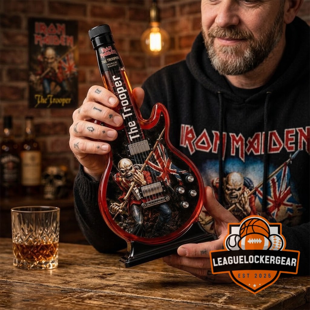 Iron Maiden The Trooper Guitar Shaped Whiskey Bottle