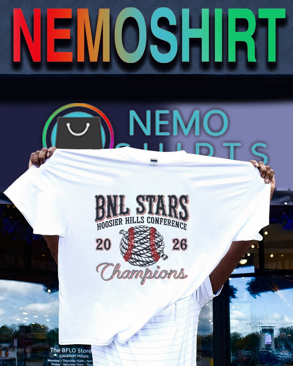 BNL Stars 2026 Hoosier Hills Conference Chmapions shirt