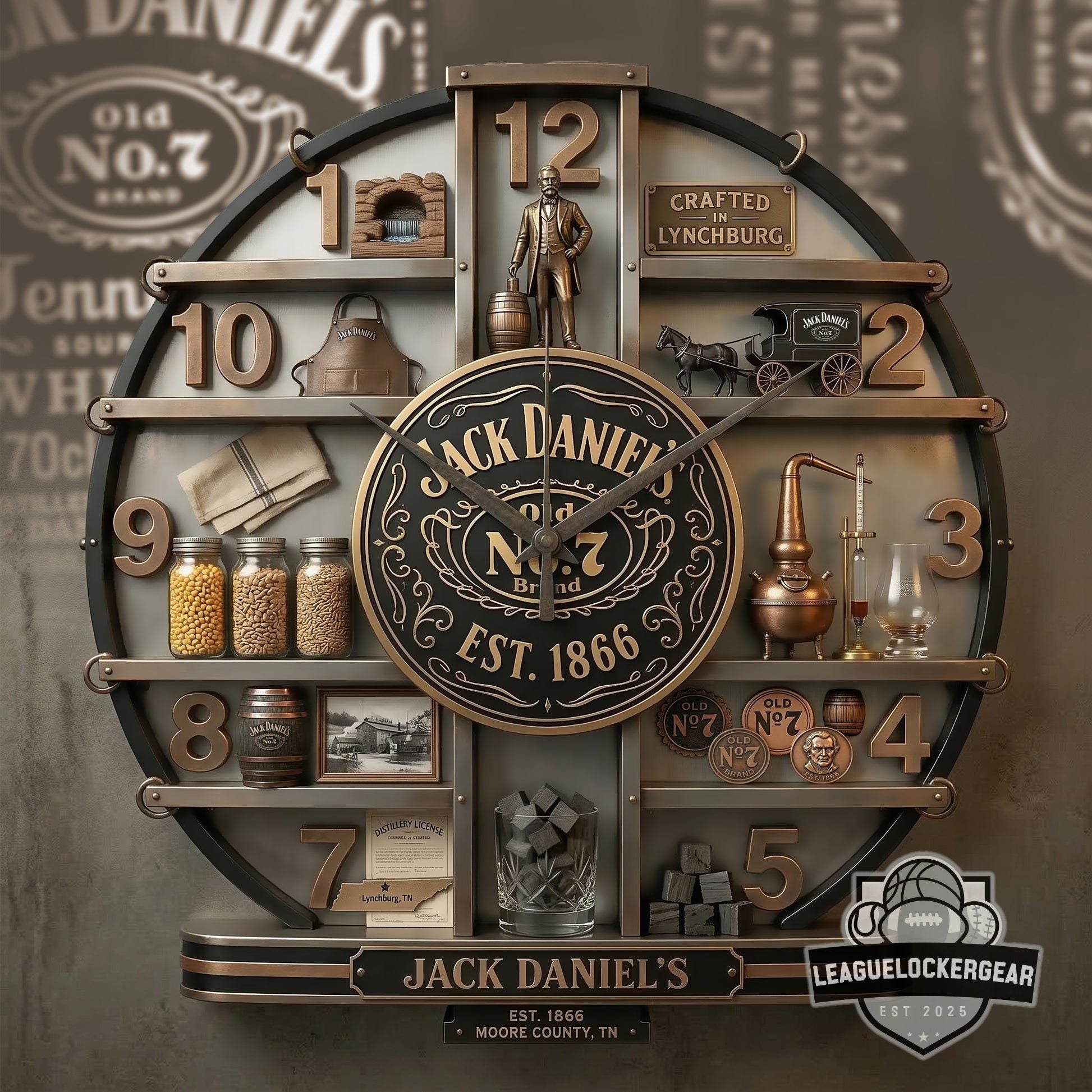 Jack Daniel’s Old No. 7 Brand Distillery Wall Clock