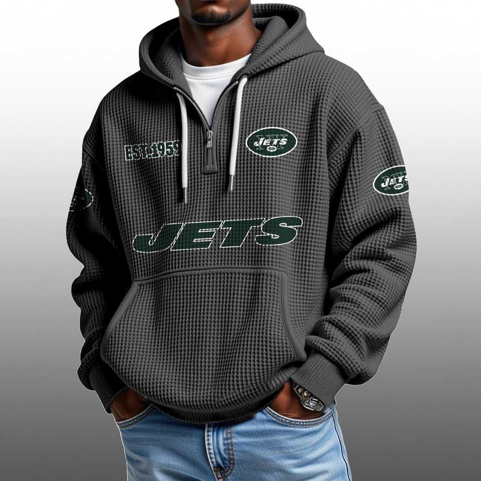 Jets EST 1959 Half Quarter Zip Waffle Hoodie