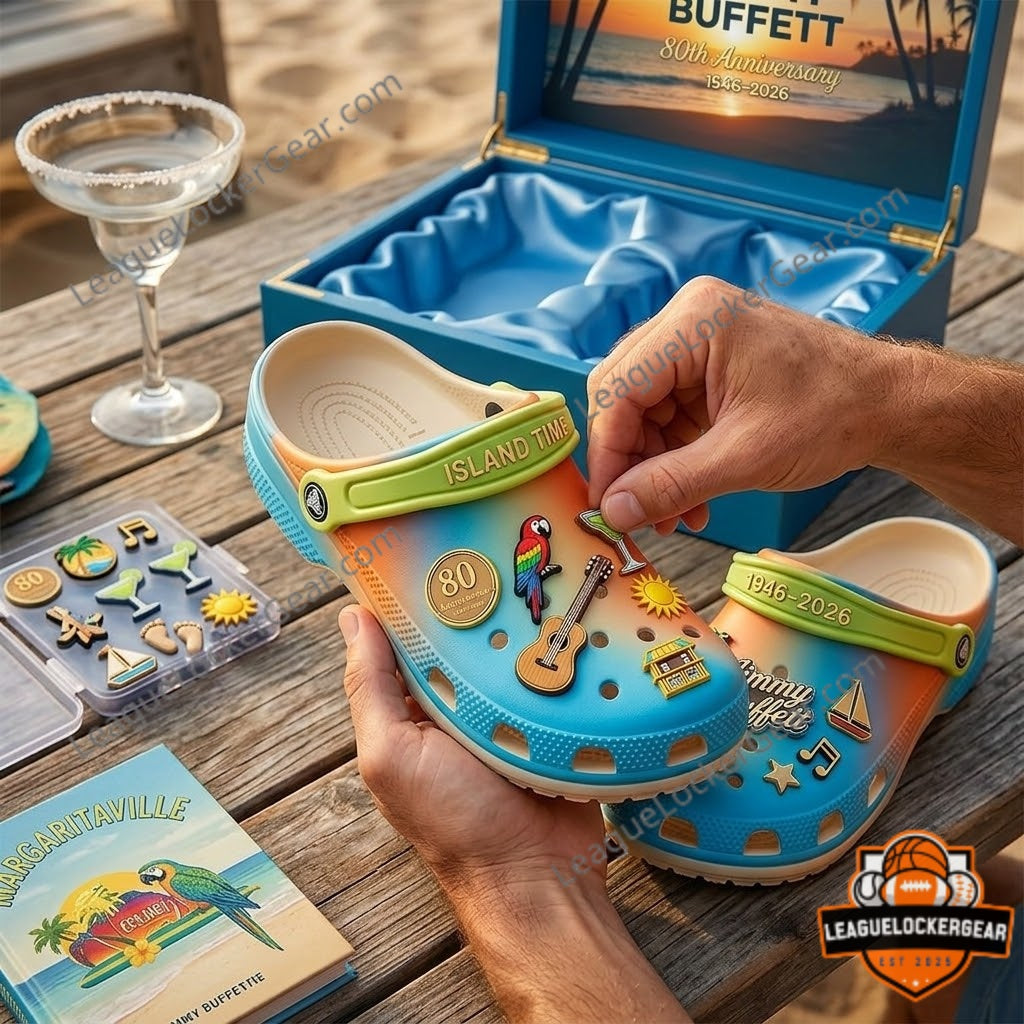 Jimmy Buffett 80th Anniversary 1946-2026 Island Time Crocs