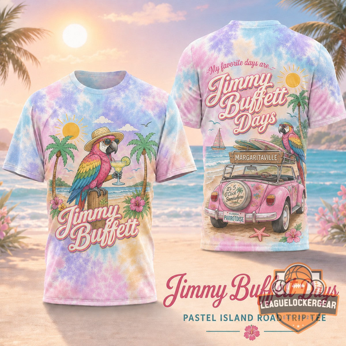 Jimmy Buffett Days Pastel Island Roadtrip T-Shirt