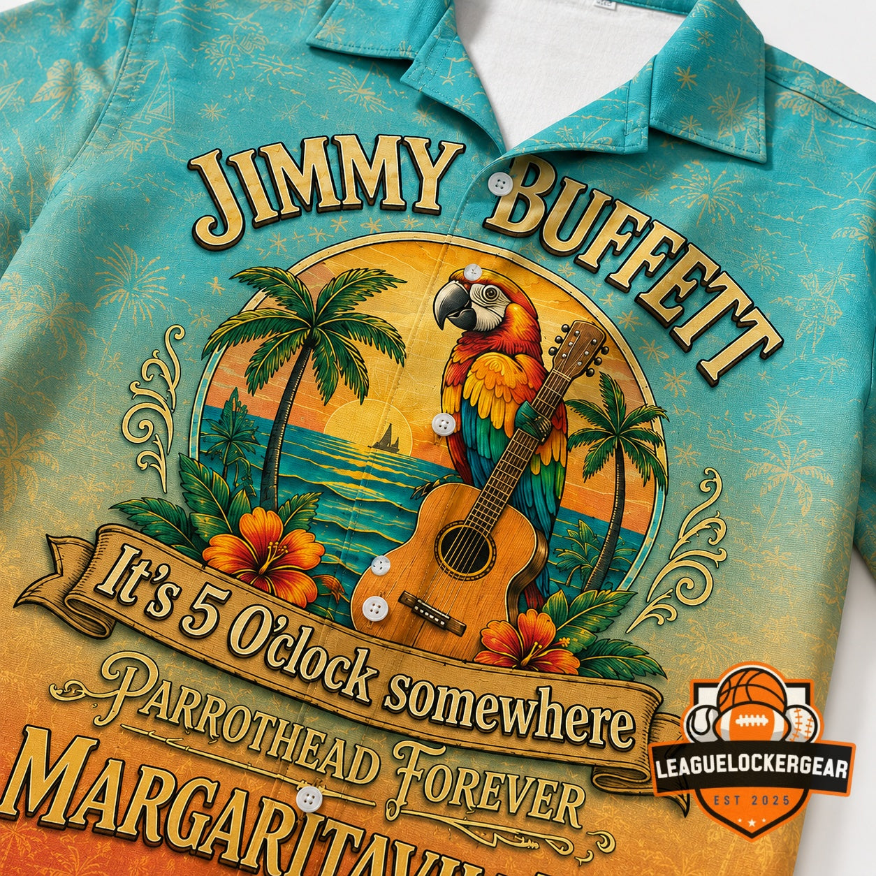 Jimmy Buffett It’s 5 O’clock Somewhere Margaritaville Hawaiian Shirt