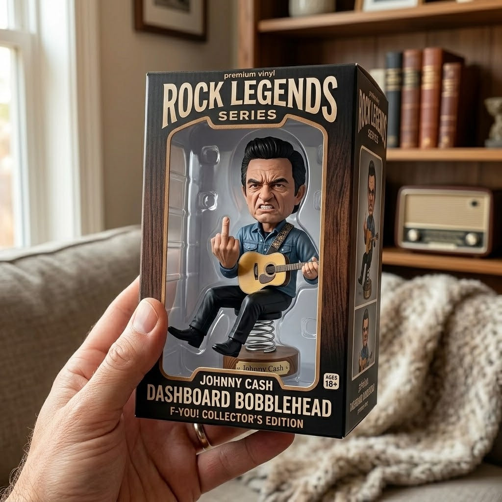 Johnny Cash Middle Finger Funny Bobblehead