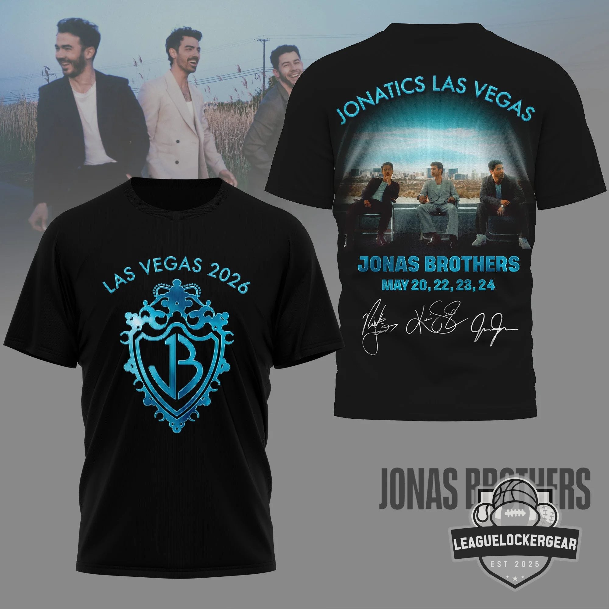 Jonas Brothers Jonatics Las Vegas 2026 Concert Signatures T-Shirt