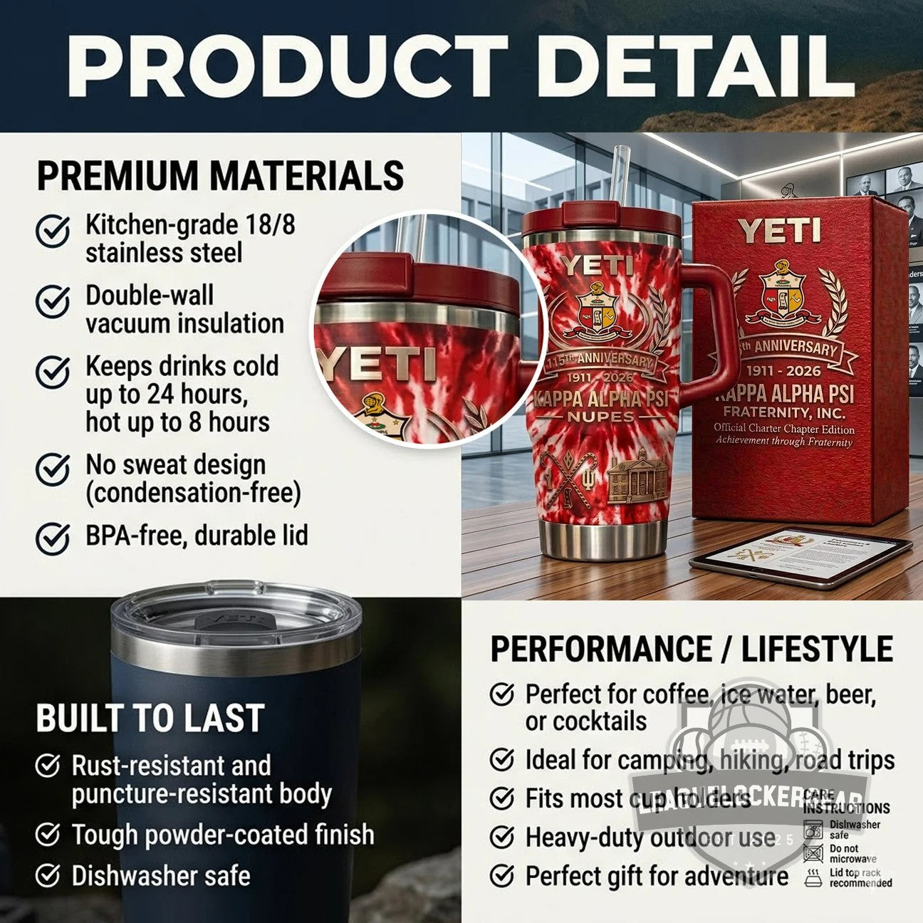 Kappa Alpha Psi Nupes 115th Anniversary 1911 – 2026 Yeti Tumbler