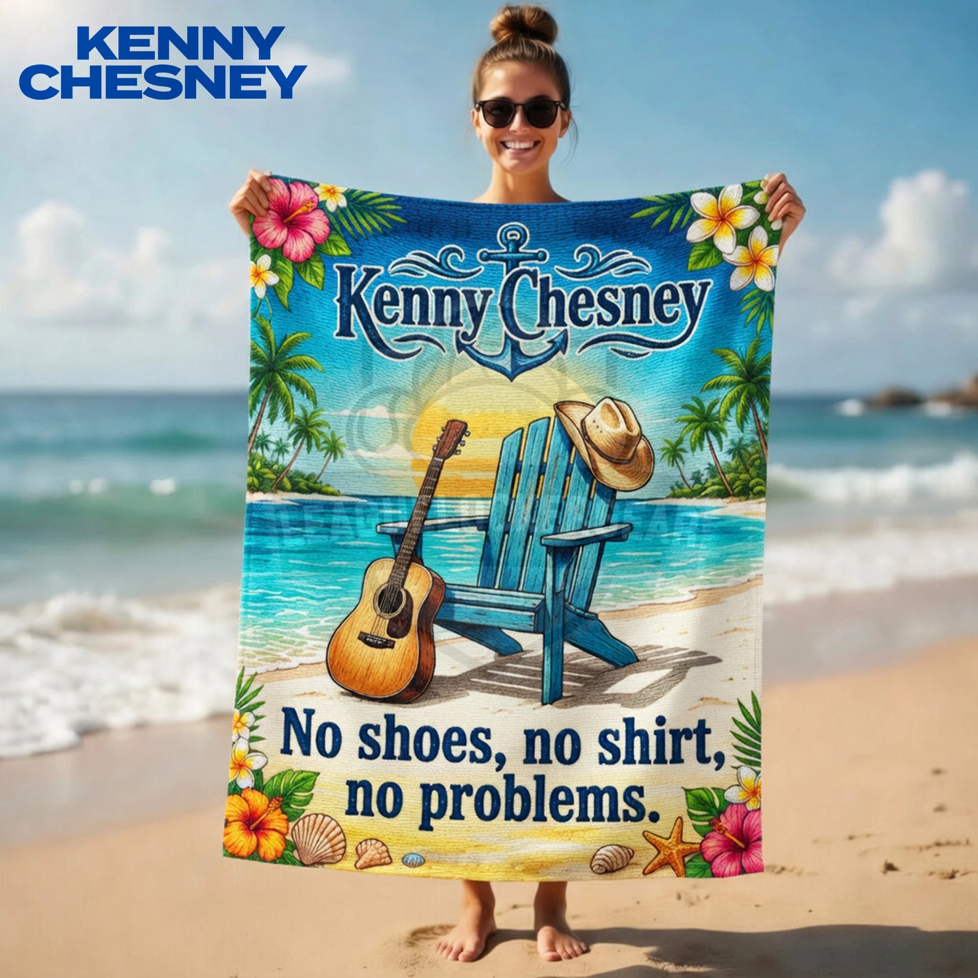 Kenny Chesney No Shoes Nation Beach Towel