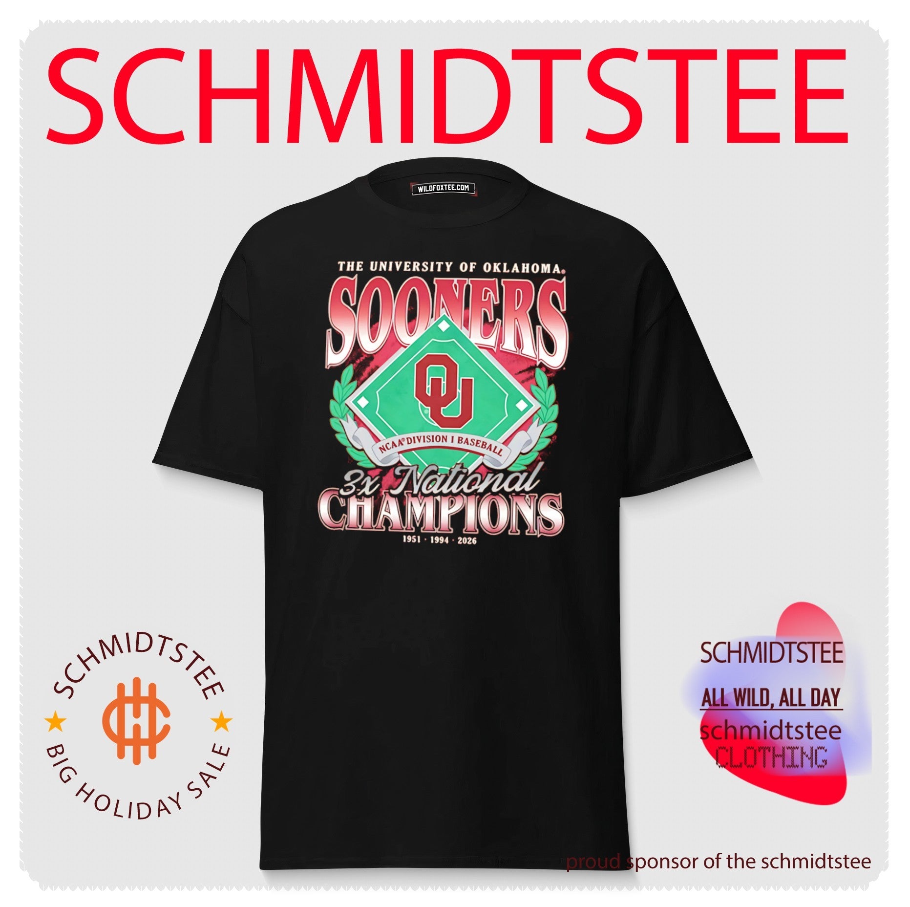 klahoma Sooners 2026 College World Series 3-Time Champions shirt