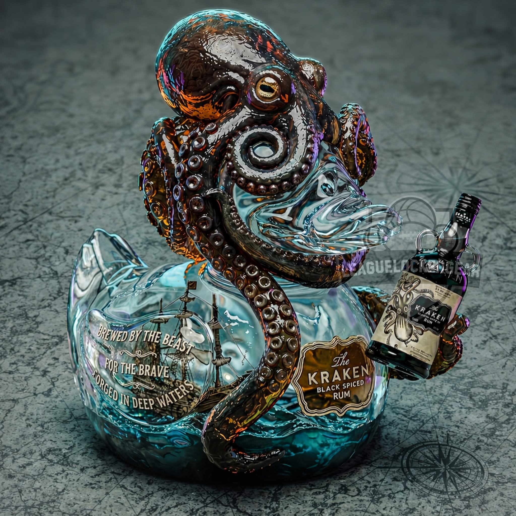 The Kraken Black Spiced Rum Octopus Duck Figure