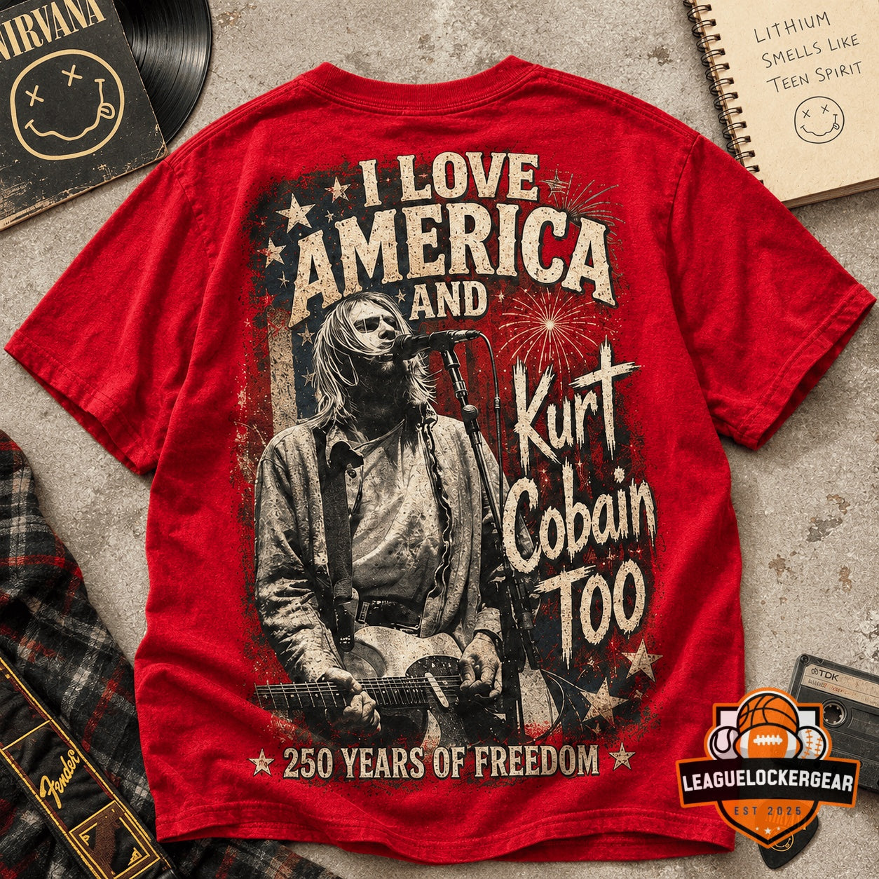 Kurt Cobain America 250 Years of Freedom T-Shirt