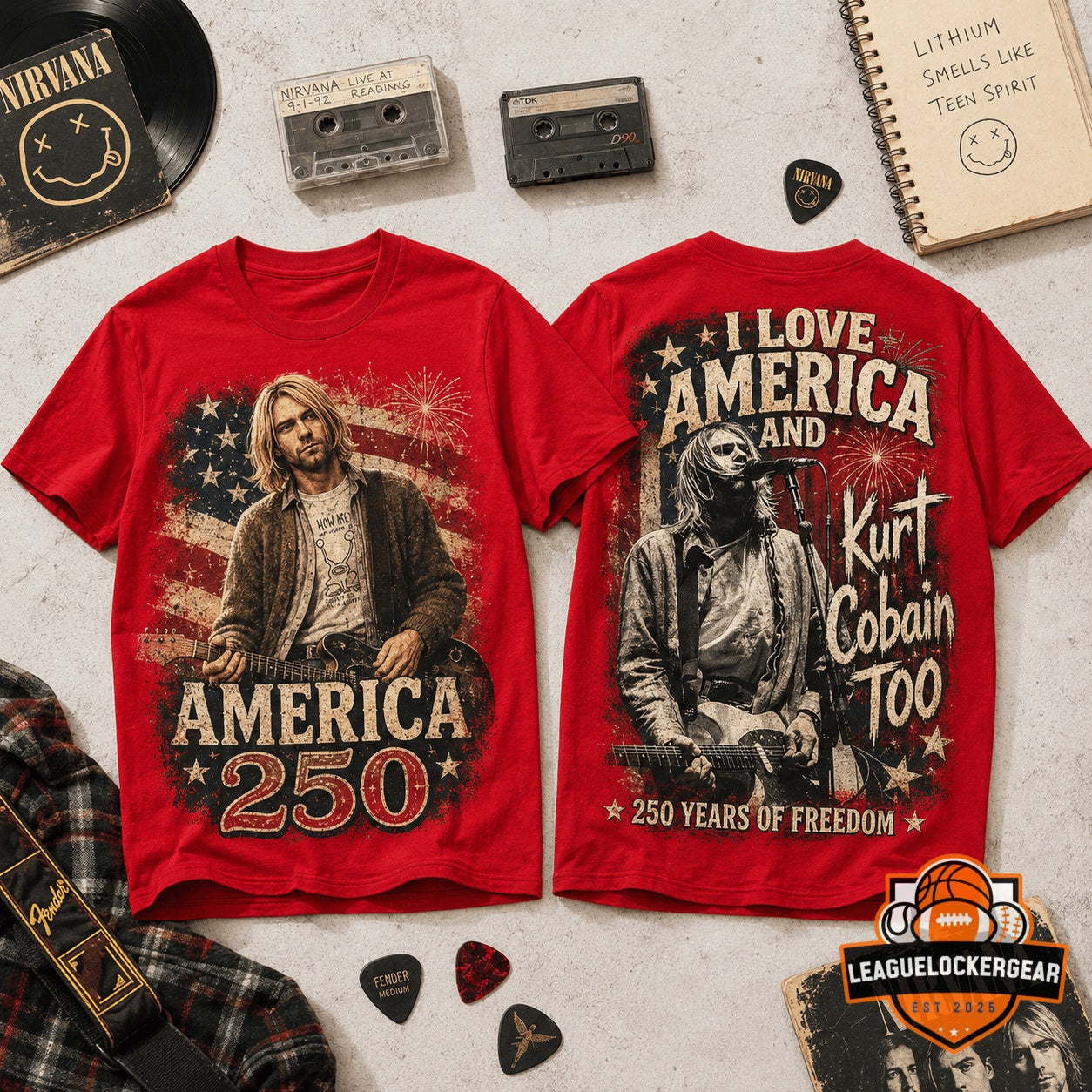 Kurt Cobain America 250 Years of Freedom T-Shirt