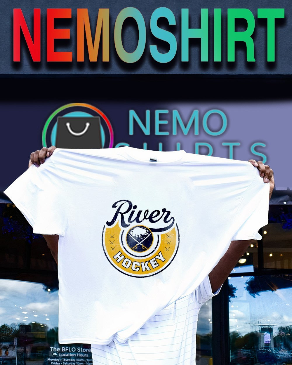 Buffalo Sabres river hockey logo shirt