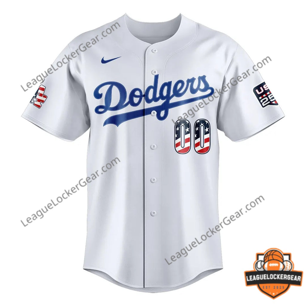 Los Angeles Dodgers 4th Of July American Flag Baseball Jersey
