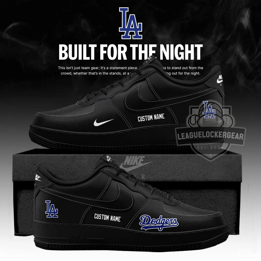 Los Angeles Dodgers 2026 Fashion Black Out Air Force 1 Shoes