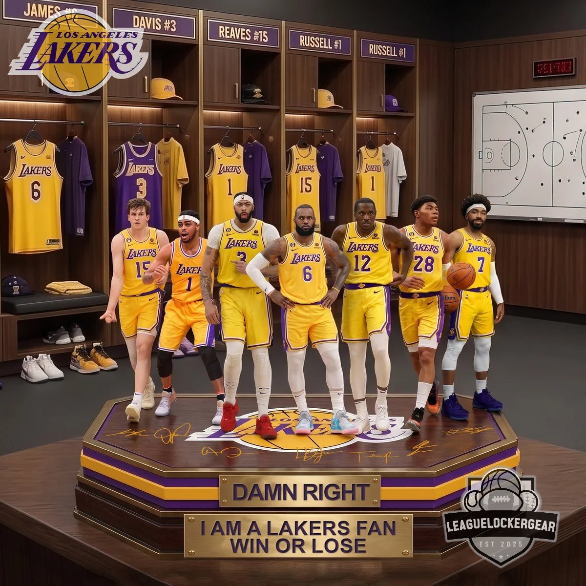Los Angeles Lakers Damn Right I Am A Fan Win Or Lose Acrylic Plaque
